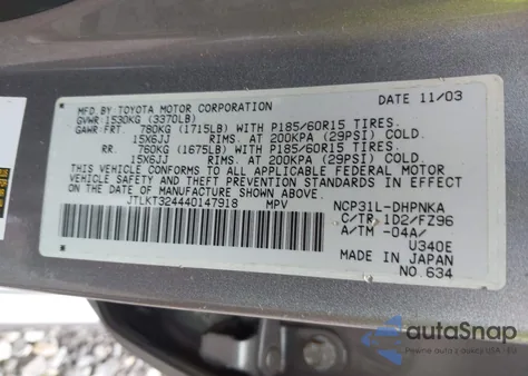 2004 Scion Xb from USA, damaged, VIN JTLKT324440147918